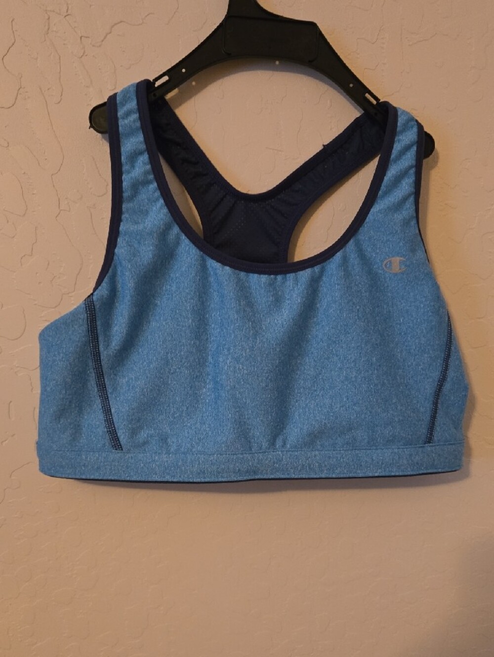 Champion Navy Blue Racerback Sports Bra with Light Blue Lining